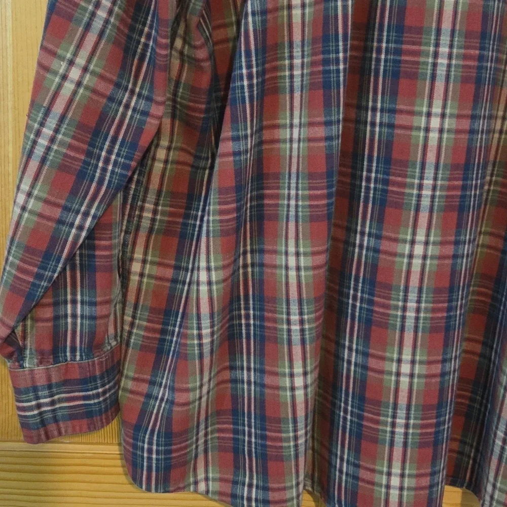 Orvis Plaid Flannel Shirt Long Sleeve Button Up Cotton Men's XL